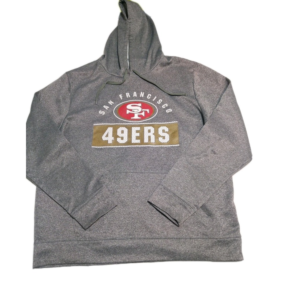 San Francisco 49ers Hoodie Gray Pullover NFL Sweatshirt Men's LG